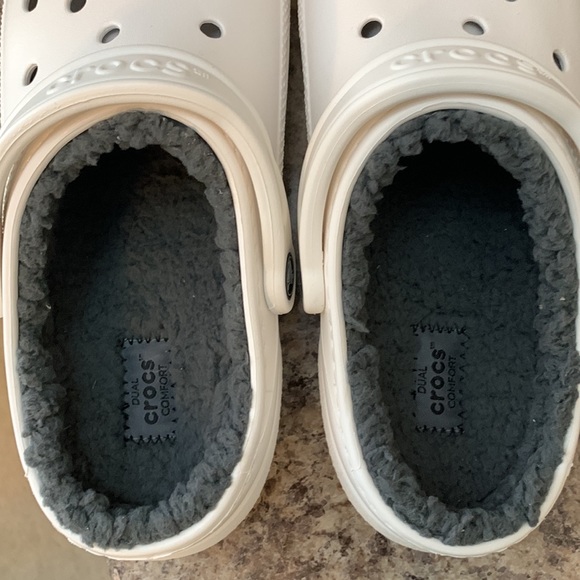 White Fur-Lined Crocs - Picture 10 of 11